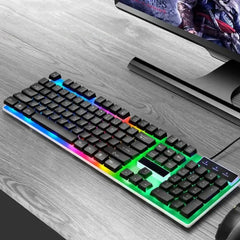Original 3-in-1 Wired RGB Gaming Combo: Backlit Keyboard with FN Shortcuts - Mouse & Mouse Pad Set for PC/Laptop (Black and White) 104 keys -By Panorama