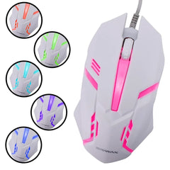 Original 3-in-1 Wired RGB Gaming Combo: Backlit Keyboard with FN Shortcuts - Mouse & Mouse Pad Set for PC/Laptop (Black and White) 104 keys -By Panorama