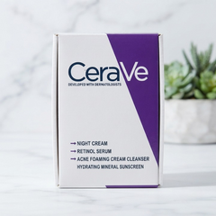 CeraVe 4 In 1 Skincare Kit Night Cream Retinol Serum Acne Foaming Cream Cleanser Hydrating Mineral Sunscreen