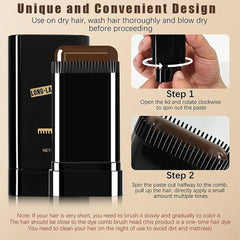 Hair Color Stick Instant Root Touch-Up - Portable Solution For Quick And Easy Gray Hair Coverage And Temporary Root Concealing (20g) - Black