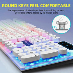 Original 3-in-1 Wired RGB Gaming Combo: Backlit Keyboard with FN Shortcuts - Mouse & Mouse Pad Set for PC/Laptop (Black and White) 104 keys -By Panorama