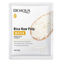 Bioaqua- Pack Of 3 White Rice Glowing Beauty Care Series Skin Care Brightening & Moisturizing Facial Kit Serum , Rice Gel & Sheet Mask